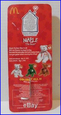 MAPLE The Bear-1999 McDonalds Ty Beanie Baby with rare