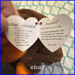1993 Ty Beanie Baby Chocolate Moose Perfect Tags Very Rare