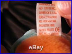 1995 Beanie Babies Tie-Die Garcia Bear RARE Misprint Use, NEW with Mint Swng Tag