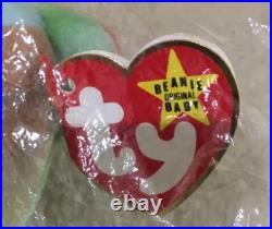 1996 Collectible Rare Peace Bear Ty Beanie Baby In Clear Original Bag Errors NEW