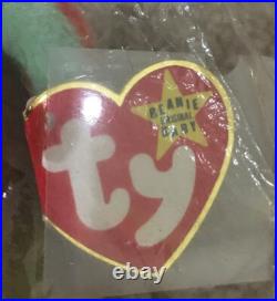 1996 Collectible Rare Peace Bear Ty Beanie Baby In Clear Original Bag Errors NEW