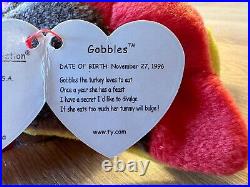 1996 Gobbles the Turkey TY Beanie Baby (RARE)