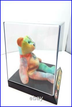1996 PEACE BEAR (RETIRED) BEANIE BABY With SEVERAL RARE TAG ERRORS IN DISPLAY CASE 1996 PEACE BEAR (RETIRED) BEANIE BABY With SEVERAL RARE TAG ERRORS IN DISPLAY CASE