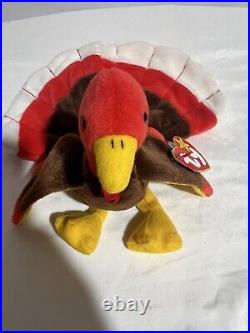 1996 Retired Rare Original Ty Beanie Baby (gobbles) The Turkey Tag Errors Mint