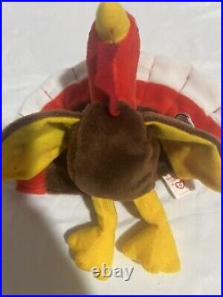 1996 Retired Rare Original Ty Beanie Baby (gobbles) The Turkey Tag Errors Mint