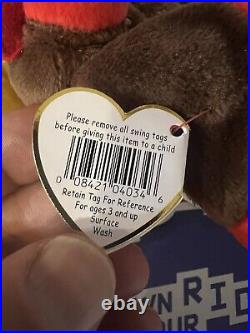 1996 Retired Rare Original Ty Beanie Baby (gobbles) The Turkey Tag Errors Mint