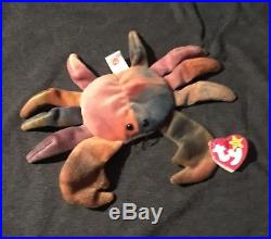 1996 TY Beanie Baby # 4083 CLAUDE The Crab, TAG ERRORS! RARE