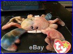1996 TY Beanie Baby CLAUDE The Crab With 11 Errors Extremely Rare