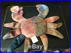 1996 TY Beanie Baby CLAUDE The Crab With 11 Errors Extremely Rare