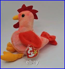 1996 TY Beanie Baby STRUT THE ROOSTER Rare/Retired Vintage P. E Pellets