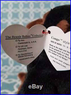 1996 Ty Beanie Baby Congo Rare with errors
