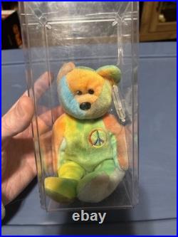 1996 Ty Peace Bear Rare PVC Pellets Tag Errors Ty Deutschland Numberg Style 4053