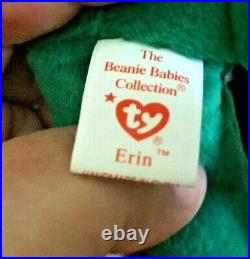 1997 ERIN Ty Original Beanie Baby Rare With Tush and Swing Tag 6 ERRORS