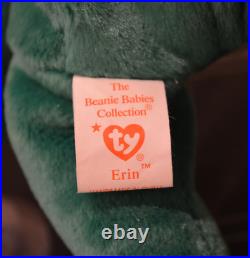 1997 Irish Erin Retired Original Beanie Baby with rare Tush & Swing Tag errors