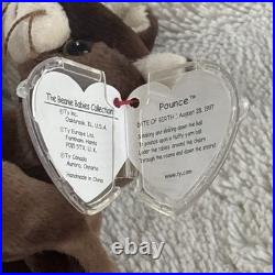 1997 Pounce Beanie Babies, Very Rare, P. E. Pellets (Mint) CHINESE FACTORY STAMP 1997 Pounce Beanie Babies, Very Rare, P. E. Pellets (Mint) CHINESE FACTORY STAMP