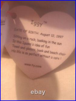 1997 Super RARE Iggy the Original First Batch Beanie Baby With Errors