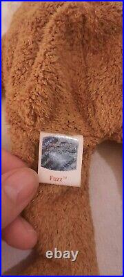 1998/1999 ty beanie babies Fuzz the bear rare, retired with errors