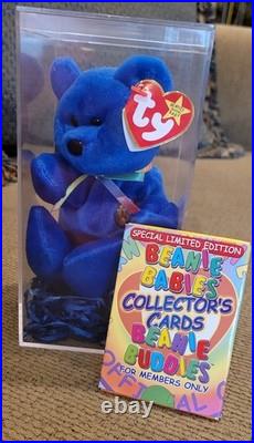 1998 Retired MWMT Original TY Beanie Baby Rare First Official Clubby The Bear