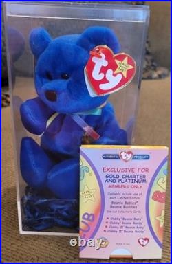 1998 Retired MWMT Original TY Beanie Baby Rare First Official Clubby The Bear
