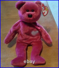 1998 VALENTINA the Ty Beanie Baby Bear MINT, TAG ERRORS, RARE. Free Shipping