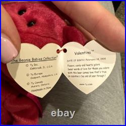 1998 VALENTINA the Ty Beanie Baby Bear, TAG ERRORS, RARE
