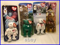 1999 McDonald's TY Beanie Babies Collectors Set Of Int'l Bears RARE With ERRORS