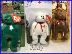 1999 McDonald's TY Beanie Babies Collectors Set Of Int'l Bears RARE With ERRORS