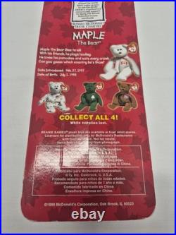 1999 McDonalds ty Beanie Baby Maple The Bear Rare ERRORS 1993 OAKBROOK NEW