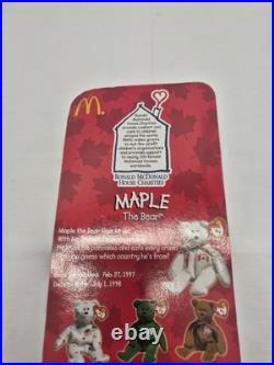 1999 McDonalds ty Beanie Baby Maple The Bear Rare ERRORS 1993 OAKBROOK NEW