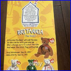 1999 Rare TY Beanie Babies 4-Set Britannia Glory Erin Maple The Bear ERROR Mc 1999 Rare TY Beanie Babies 4-Set Britannia Glory Erin Maple The Bear ERROR Mc
