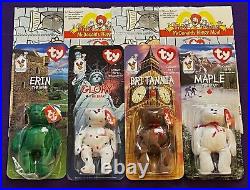 1999 SET OF 4 TY Beanie Babies Ronald McDonald House Charities RARE WITH ERRORS