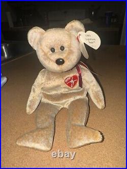 1999 SIGNATURE BEAR Ty Beanie Baby RARE MINT ORIGINAL Retired with ERRORS