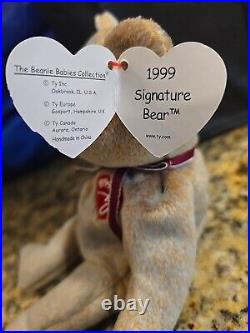 1999 Signature Bear TY Beanie Baby With Rare Tag Errors