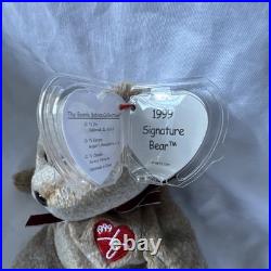 1999 Signature Bear Ty Beanie Baby Rare Original Retired with tag errors