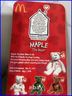 1999 Teenie Beanies McDonalds international Collection With 5 Rare Errors