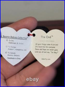 1999 Ty Beanie Baby THE END BEAR With 4 Errors RARE! Read Description