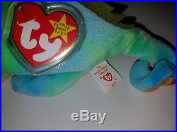 1st Edition TY Beanie Baby Iggy PVC Pellet, Multi Errors/ Ultra rare with tongue
