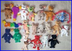 20 Vtg Ty Beanie Babies 1993-2000 All With Tags Rare Princess Garcia Peace End Y2k