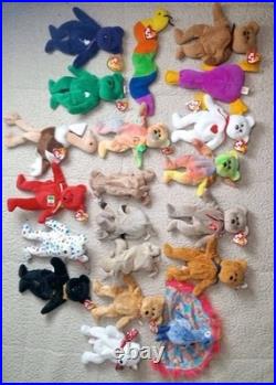 20 Vtg Ty Beanie Babies 1993-2000 All With Tags Rare Princess Garcia Peace End Y2k