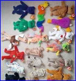 20 Vtg Ty Beanie Babies 1993-2000 All With Tags Rare Princess Garcia Peace End Y2k