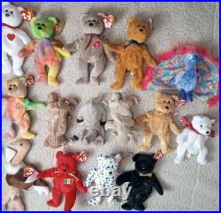 20 Vtg Ty Beanie Babies 1993-2000 All With Tags Rare Princess Garcia Peace End Y2k