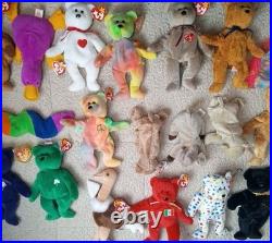20 Vtg Ty Beanie Babies 1993-2000 All With Tags Rare Princess Garcia Peace End Y2k