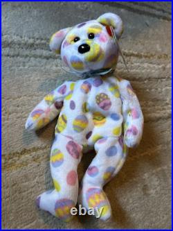 2004 New Unused Beanie Babies Eggs TAG ERROR Oakbrook Rare! Easter Bear Colorful