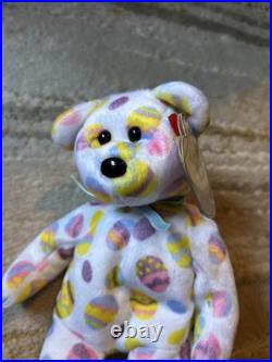 2004 New Unused Beanie Babies Eggs TAG ERROR Oakbrook Rare! Easter Bear Colorful