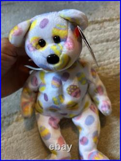 2004 New Unused Beanie Babies Eggs TAG ERROR Oakbrook Rare! Easter Bear Colorful