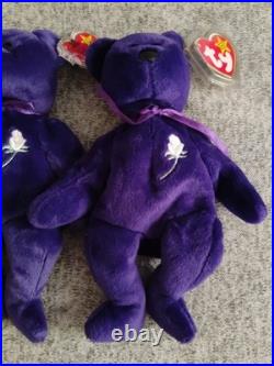 2X EXTREMELY RARE ERROR PRINCESS DIANA Ty Beanie Babies RARE Tag Errors