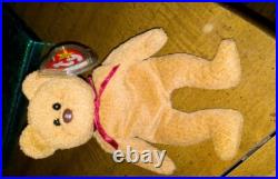 3 Beanie All 4 $150. RARE- MANY ERRORS- VINTAGE-TY BEANIE BABY BEAR CURLY