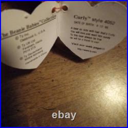 3 Beanie All 4 $150. RARE- MANY ERRORS- VINTAGE-TY BEANIE BABY BEAR CURLY