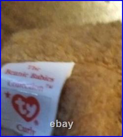 3 Beanie All 4 $150. RARE- MANY ERRORS- VINTAGE-TY BEANIE BABY BEAR CURLY