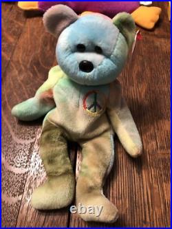 5 RARE Ty Beanie Baby Babies Errors Jake The Duck Echo Roam Peace Bear Patti 5 RARE Ty Beanie Baby Babies Errors Jake The Duck Echo Roam Peace Bear Patti